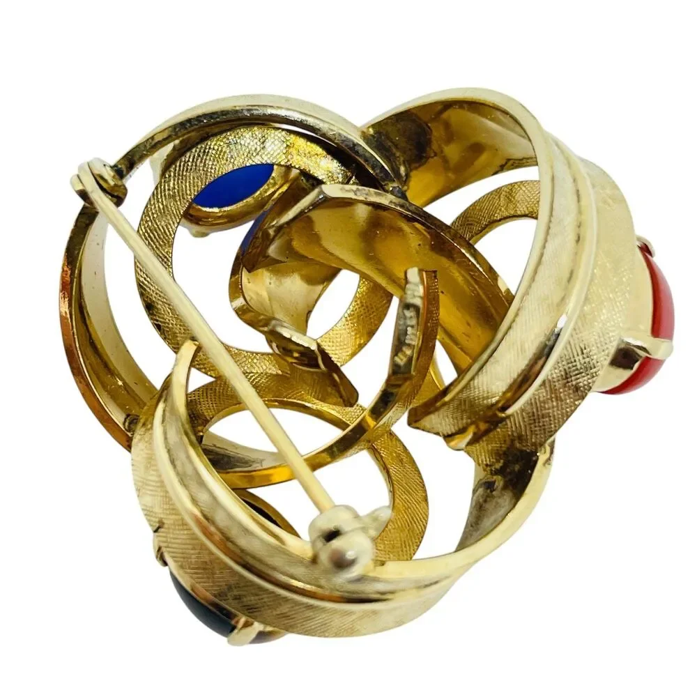 Vintage 1/20 12k gold filled gemstone designer brooch